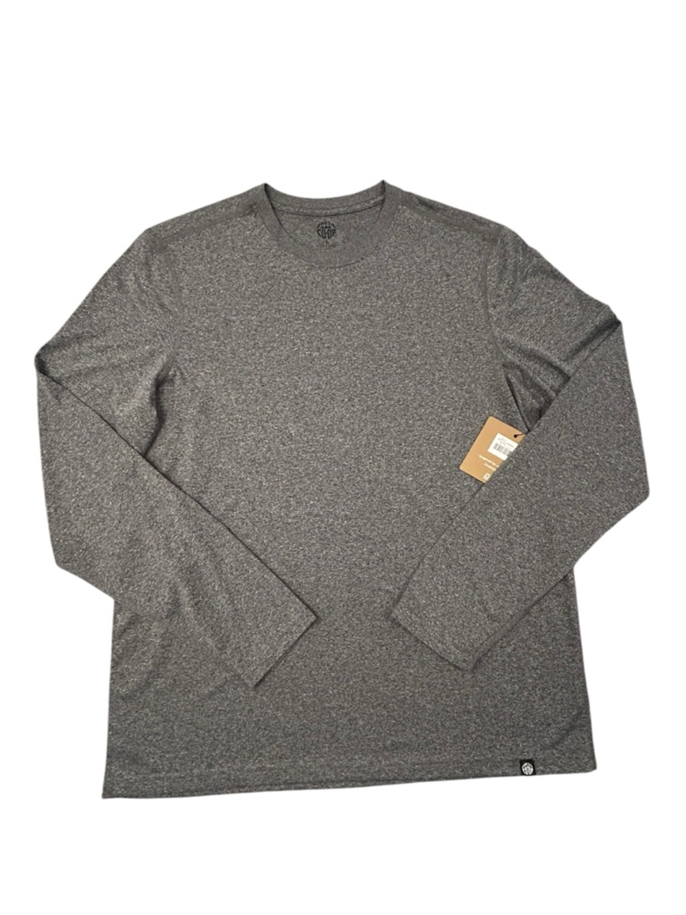 REI Men's Long-Sleeve Performance Tech Tee Charcoal Heather L NWT Gray Stretch - Picture 1 of 8